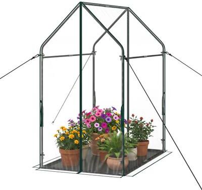 Costway Mini Green House Metal Frame with Waterproof Bottom Mat and Wind Ropes-XL