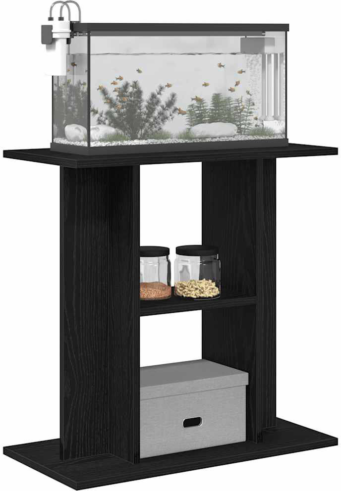 Brayden Studio Aquarium Stand Fish Tank Stand Cabinet Aquarium Base Engineered Wood Black Oak