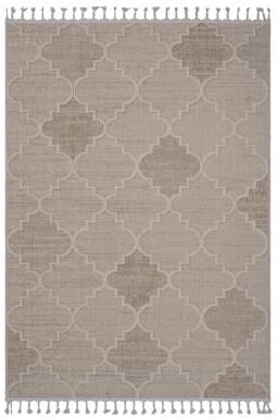 Klair Living Guros Collection Cream / Trellis Indoor / Outdoor Non-Shedding Area Rug