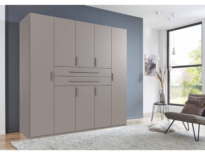 Drehtürenschrank Digit Typ A 225cm Grau/Beige/Saharagrau