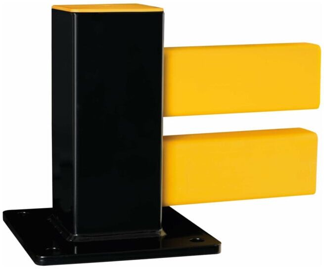 BLACK BULL Barrière de sol poteau hybride début/fin 255 × 100 × 100 mm noir jaune ; MORAVIA (203.26.335)