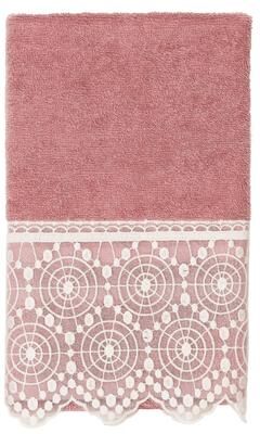 Authentic Hotel and Spa 100% Turkish Cotton Arian Cream Lace Embellished Hand Towel