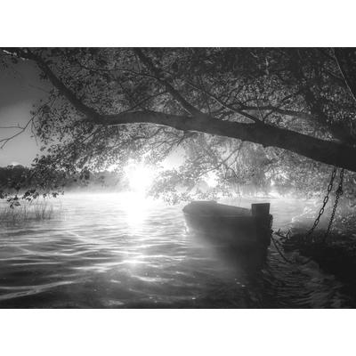 Papermoon "Boot im Wasser Schwarz & Weiß"