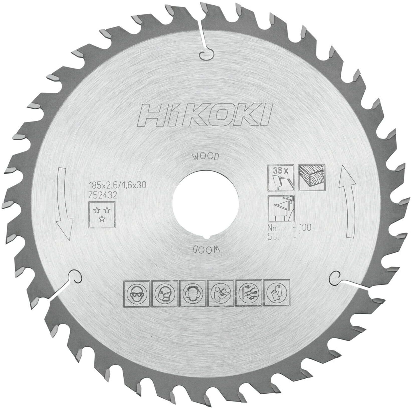 HiKOKI TCT Kreissägeblatt 185 x 30 mm Z36 Wechselzahn (752432)