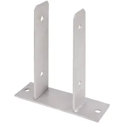 Alberts® Edelstahl U-Pfostenträger 104x60x4mm Betonanker Rundstahl für verschiedene Pfostenstärken 90 mm