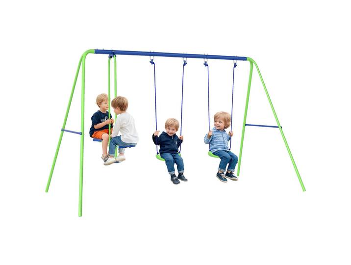 ComfortXL Schaukelgestell De-09336 Grün, Metall, 140x280 cm, Freizeit & Co, Gartenspielzeug