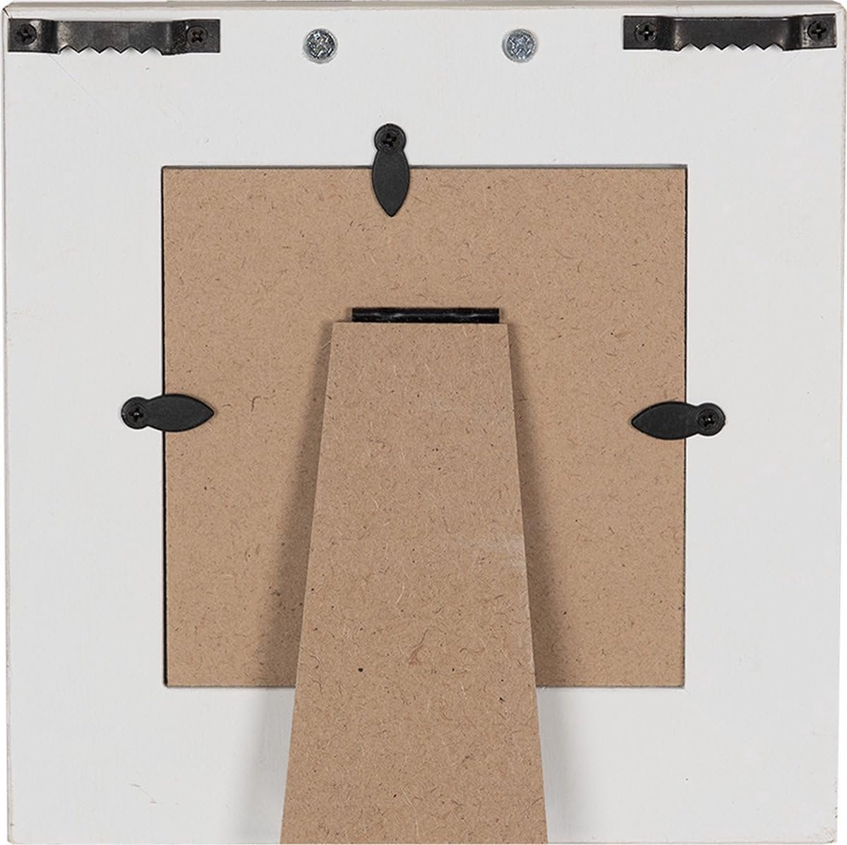 Decoratieve houten fotolijst in brocante stijl - Wit - 10x10 cm