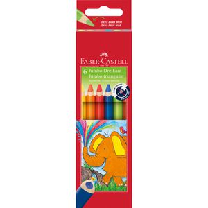 Faber-Castell Buntstifte Jumbo, 116506, farbig sortiert, 6 Stück