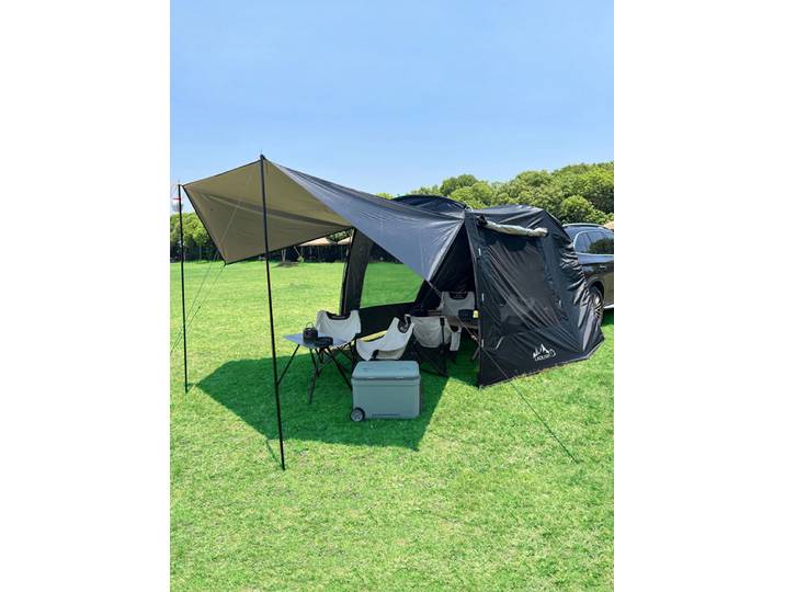 Tente de camping Lohascamping, tente de raccordement pour coffre de voiture, tente de coffre de SUV portable et imperméable, tente dôme pour 3-4 personnes, tente de style tunnel avec pare-soleil