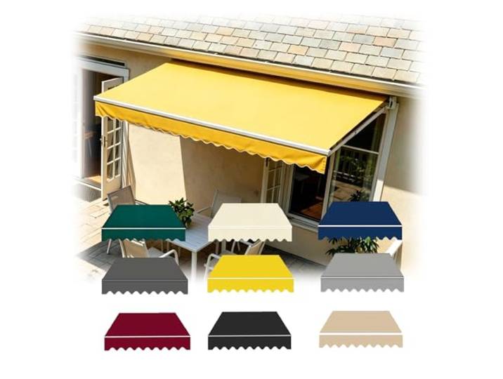 Einziehbarer Markisenstoff, Ersatz-Baldachin, wasserdichter Sonnenschutz, 1 Stück(Yellow,W19xL10ft)