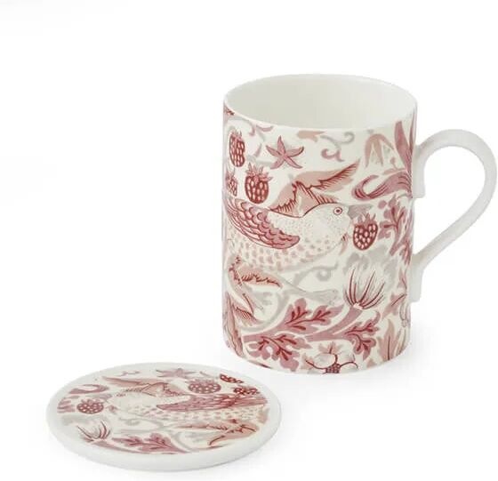 Morris & Co Strawberry Thief Madder Mug & Coaster Set
