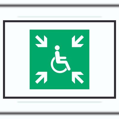 HB-Druck Sammelplatz für Menschen mit Behinderung Symbol A2 (420x594mm) Schild