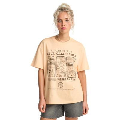 T-Shirt BILLABONG "Flying To The Moon", Damen, Gr. M, beige (soft peach), Obermaterial: 100% Baumwolle., Shirts T-Shirt