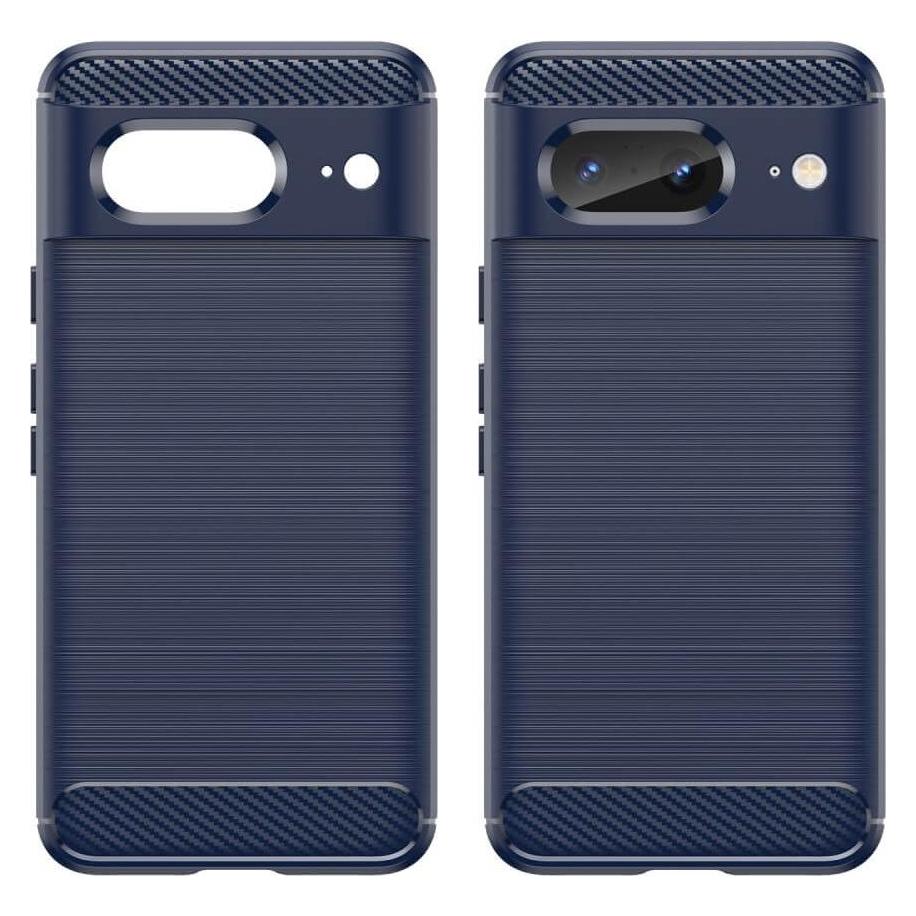Cover-Discount Google Pixel 8 - Metall Carbon Look Hülle blau (Google Pixel 8) (660137686C)