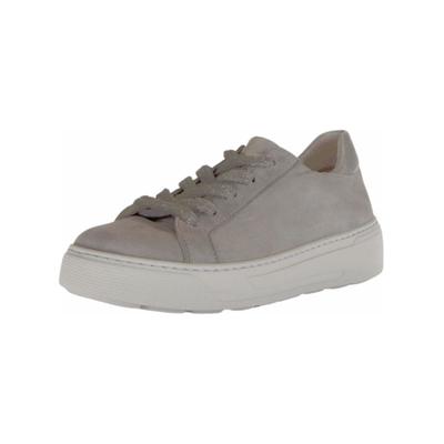 Sneaker GABOR "Gabor Sneaker Leder", Damen, Gr. 38, Textil, grau (hellgrau), Leder, Schuhe Sneaker