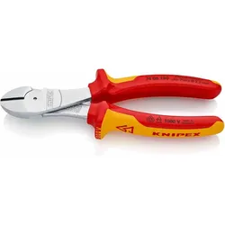 KNIPEX   Seitenschneider, 180mm, Schutzisoliert 1000V, Isoliert, VDE geprüft, Kraftseitenschneider