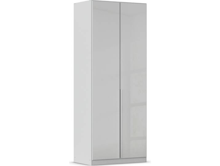 Drehtürenschrank, Holzwerkstoff, Seidengrau, 91×229×54 cm, Mit Glasfront, Modern, Rauch