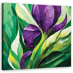 WANDBILD lila gemalte blumen