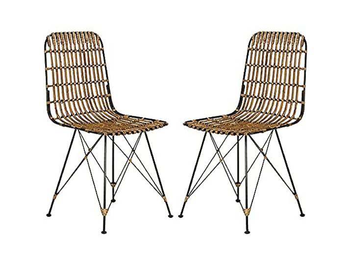 Safavieh Otto Dining Stuhl (2er-Set), Rattan, Natur / Schwarz,50 X 45 X 85.59 cm