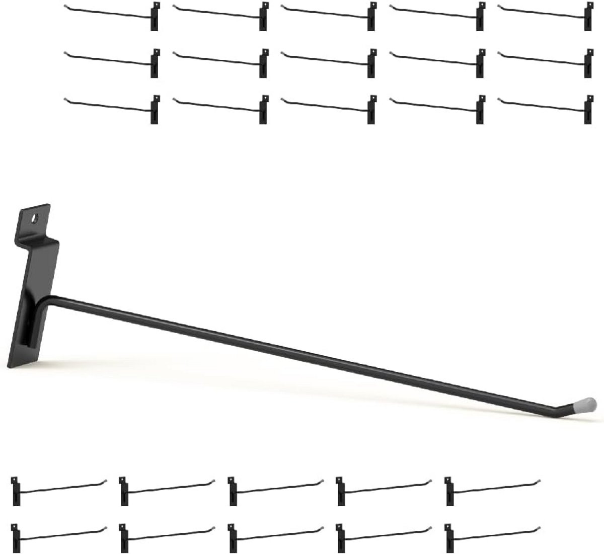 25 stuks Zwarte lamellenwandhaken van 30 cm voor detailhandel en display
