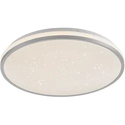 LED Deckenleuchte D=38cm silber Sternenhimmeloptik dimmbar