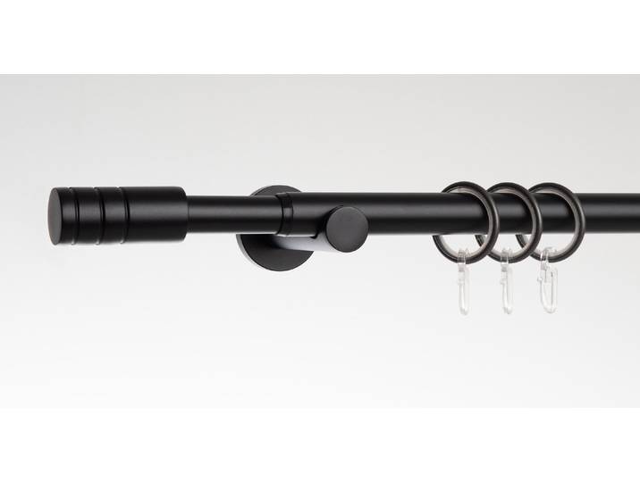Gardinenstange LIEDECO Stilgarnitur Zylinder ausziehbar 16/19 mm , schwarz, Ø:19mm, Eisen, Gardinenstangen, Gardinenstange, teleskopisch ausziehbar