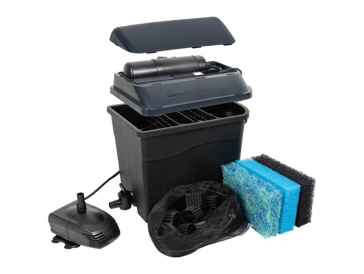 Teichfilter UBBINK SmartClear 6000 PlusSet , blau (schwarzblau), B:29,3cm H:38,8cm L:39,2cm, Kunststoff, Filteranlagen, Teichfilter, Kompakt und effektiv