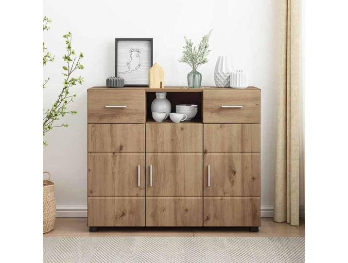 Moderne Buffet Salon Classique - Commode Chambre Elégant Buffet chêne artisanal 88.5x30.5x73 cm Bois d'ingénierie @FR(314733)