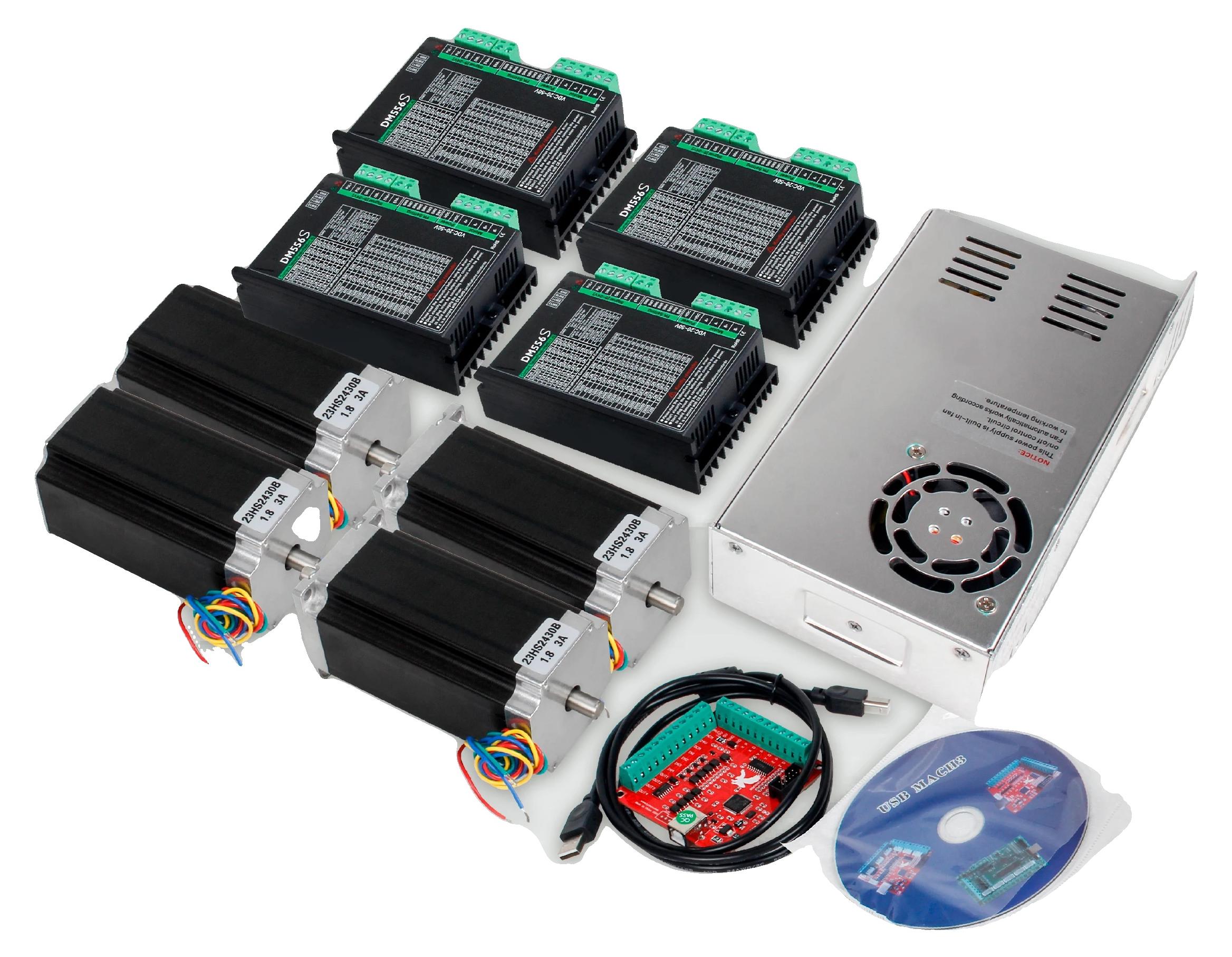 4-Achsen CNC Mach3 Steuerungskit, Schrittmotoren, USB-Kompatibilität, 4-Achsen-Kit, 8mm