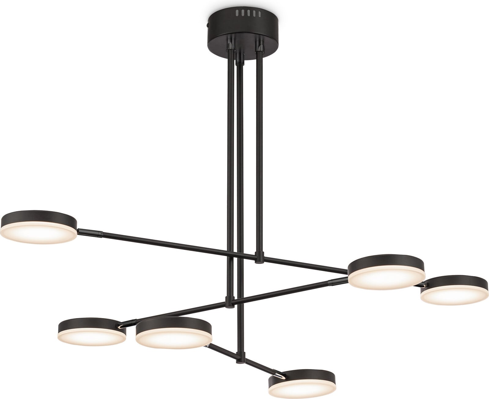 Maytoni Minimalistische LED hanglamp, zwart, 6 lichtpunten, FAD collectie