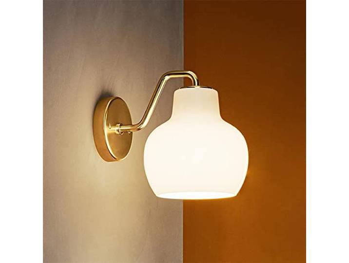 Jadssox Wandleuchte aus weißem Glas, Wandleuchte aus goldenem Metall, Moderne Schminkwandlampe, nordische Wandlampen für Schlafzimmer, Nachttisch, Wohnzimmer, Flur, Treppe, Küche, E27-Fassung