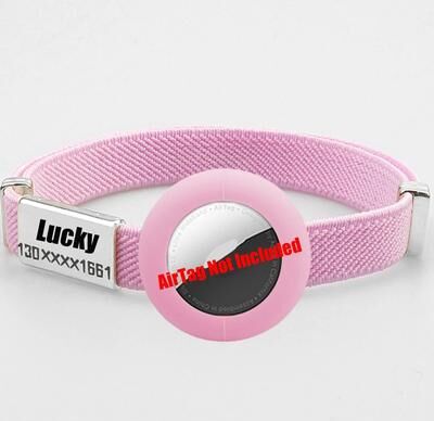 Uplift Essentials Fashion Airtag Cat Collar With Elastic Safety And Customized ID Tag pink