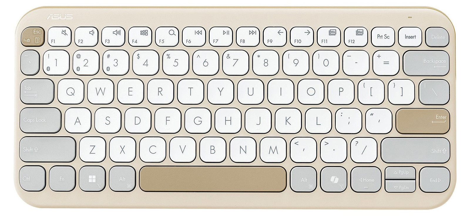 ASUS KW100 Oat Milk draadloos Bluetooth toetsenbord met Copilot-toets, crèmekleurig