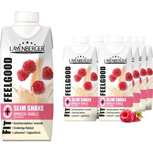 Layenberger Diät-Shake Slim Shake Fixfertig, Himbeer-Vanille, glutenfrei, 208 kcal pro Shake, je 330 ml, 8 Portionen