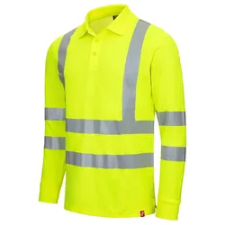 AS Arbeitsschutz Nitras Motion Tex VIZ Warnschutz-Langarm-Poloshirt | Gr. 6XL | neongelb