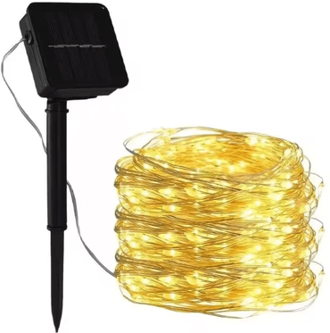 Inspire Curations Solar Artificial Leaf Flower String Lights Outdoor Garden Decor copper Wire Warm 10m 100leds