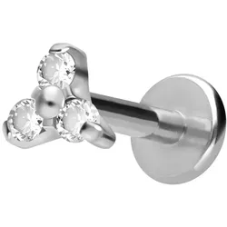Titan Labret mit Innengewinde KRISTALLBLUME