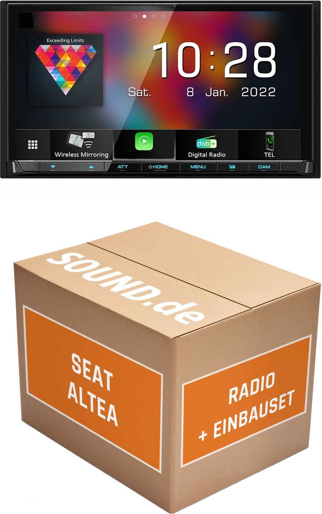 Autoradio Einbaupaket Kenwood DMX8021DABS passend für Seat Altea | (Wireless) Apple CarPlay (Wireless) Android Auto