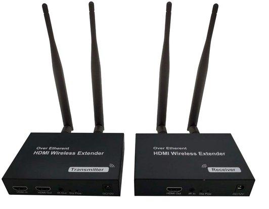 Drahtloser HDMI-Sender und -Empfänger, 5G drahtloser HDMI-Video-Sender mit Durchschleifausgang, Reichweite 200 Meter, unterstützt Videoübertragung für Meetings und Streaming zu Fernseher/Projektor/Monitor