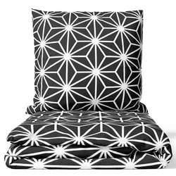 NYVI Bettwäsche Set DreamScience Mikrofaser Design - Atmungsaktiv & Weich - Mit Reißverschluss 155x220 + 80x80 cm Star