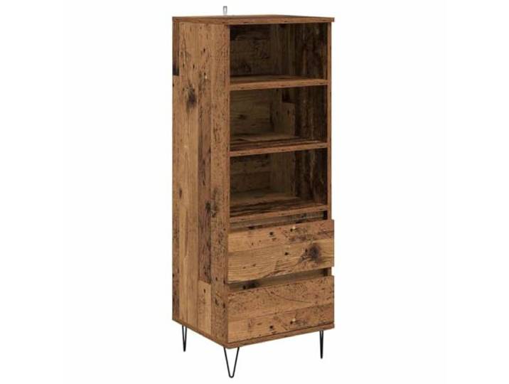KGHFDVB Highboard Mit Schubladen 40x36x110 cm Holzwerkstoff Schwarze Metallbeine, Wandverankerung, Vielseitige Regale, Modernes Design