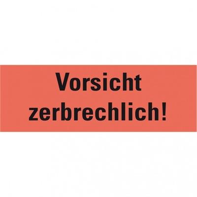 Dreifke® Hinweisetikett Vorsicht zerbrechlich!, leuchtrot, Haftpapier, perm.170x60mm, 250/RO