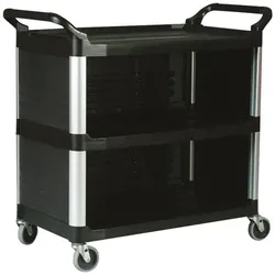 Transportwagen Rubbermaid Mehrzweckwagen X-TraTM schwarz an drei Seiten geschlossen, strapazierfähig und elegant