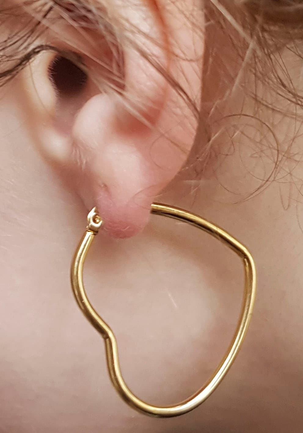 Paar Creolen FIRETTI "Schmuck Geschenk Herz", gold (gelbgoldfarben), Ohrringe, Damen, 32mm, Edelstahl, Paar Creolen