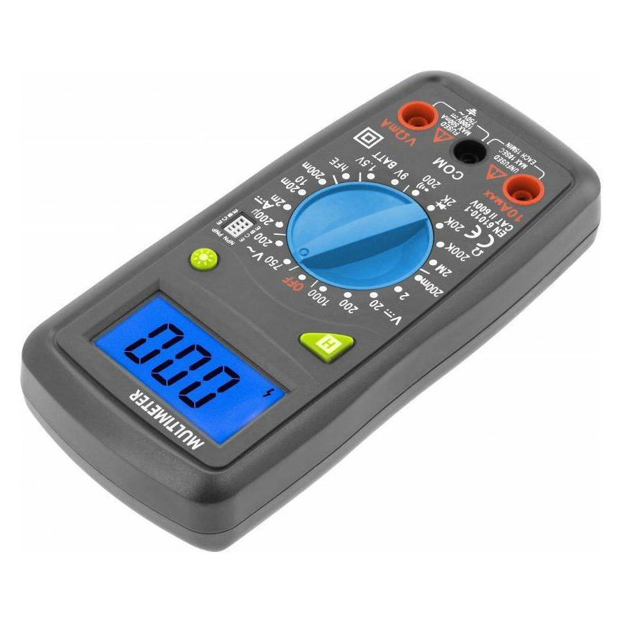 MGA Högert Technik - Multifunktionales Digitales Messgerät I Multimeter bis 600V / 10A I LCD-Bildschirm (Hand-Multimeter) (HT1E602)