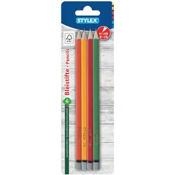 Stylex, Bleistift, 4er Bleiftifte ohne Radiergummi FSC 26015 (2B, B, H, HB, 4x)