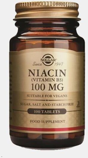 NIACIN 100mg 100 COMPRIMIDOS SOLGAR