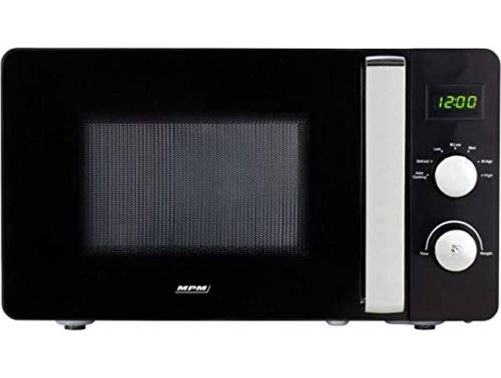 MPM 20-KGM-03 Mikowelle- Backofen 20L, Kompakt, LED-Display, Automatische Auftaufunktion, AUTOCOOK-Funktion, 5 Leistungsstufen, 7 Automatikprogramme, Timer, Schwarz, 700W
