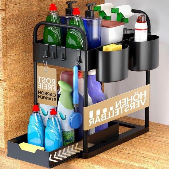 Heldenwerk Onderwastafel rek Keuken organizer Zwart