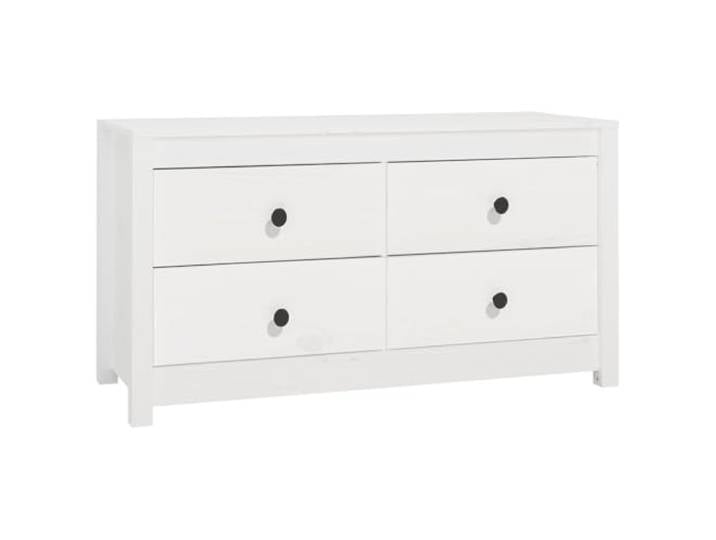 vidaXL Beistellschrank Weiß 100x40x54 cm Massivholz Kiefer